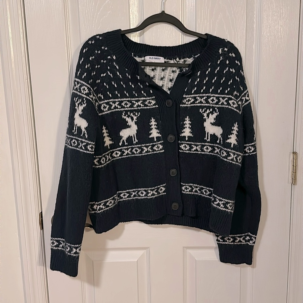 Old Navy Holiday Fair Isle Cardigan Sweater for Women